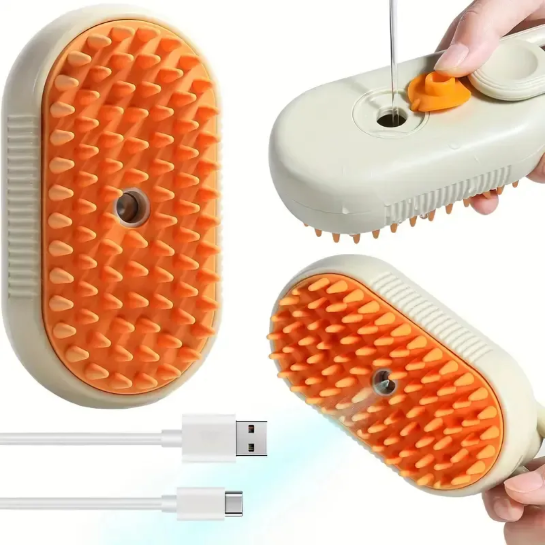 PetSteam ProBrush™ – Cepillo con Vapor 3 en 1 para Mascotas