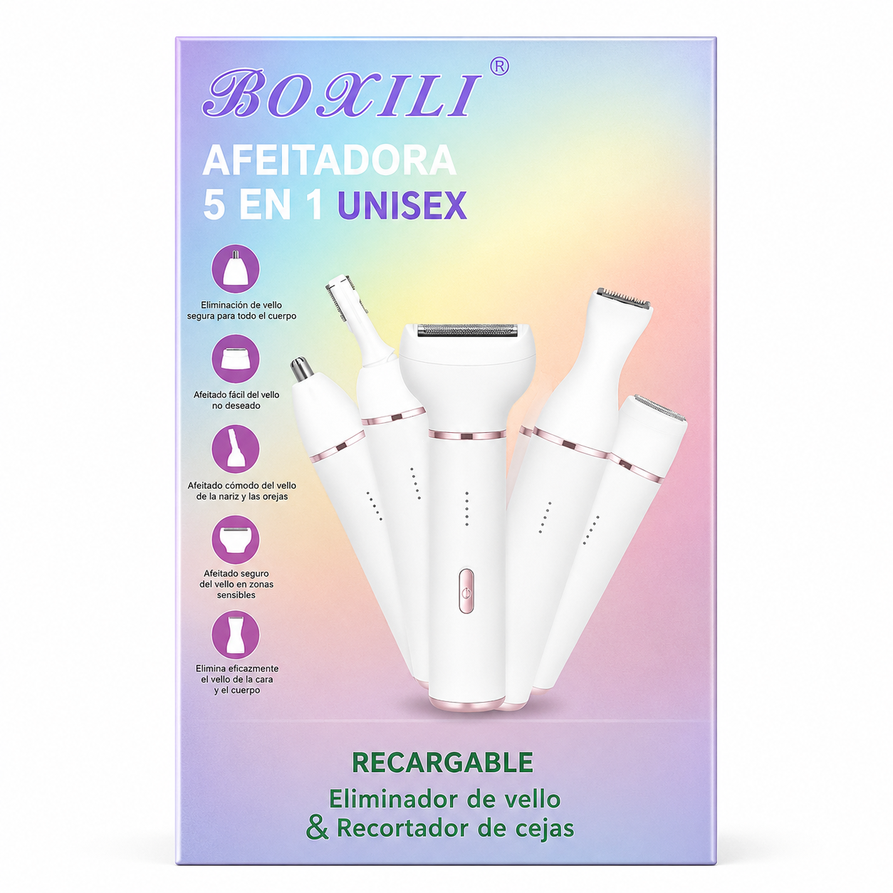 BOXILI - AFEITADORA 5 EN 1 UNISEX