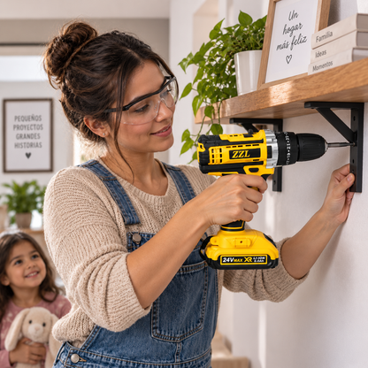 ZZL HomeFix Master Kit | Caja Completa de Herramientas con Taladro Inalámbrico y Accesorios