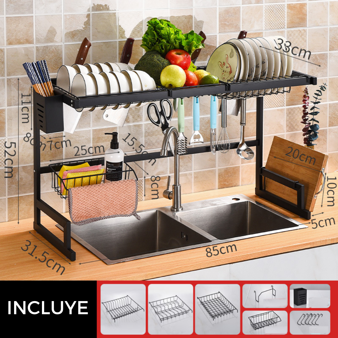 DRIP MASTER RACK – Escurridor Premium de Doble Nivel para Cocinas Inteligentes