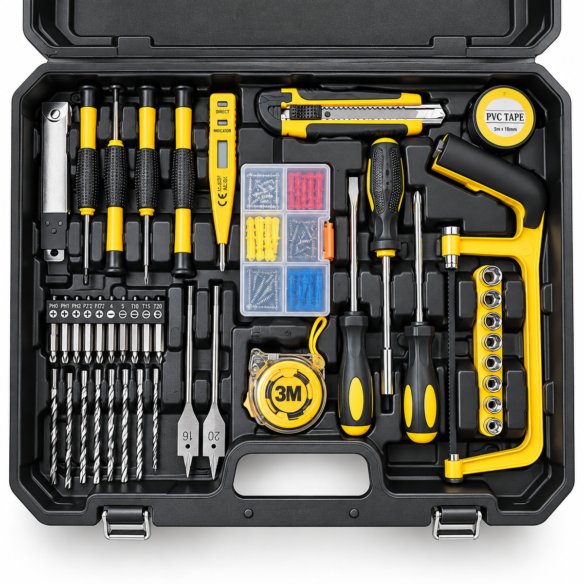 ZZL HomeFix Master Kit | Caja Completa de Herramientas con Taladro Inalámbrico y Accesorios