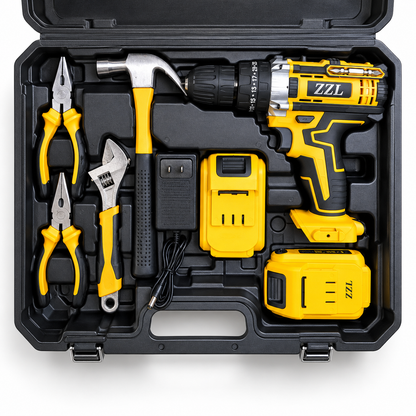 ZZL HomeFix Master Kit | Caja Completa de Herramientas con Taladro Inalámbrico y Accesorios