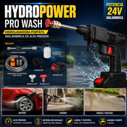 HydroPower Pro Wash | Hidrolavadora Inalámbrica de Alta Presión