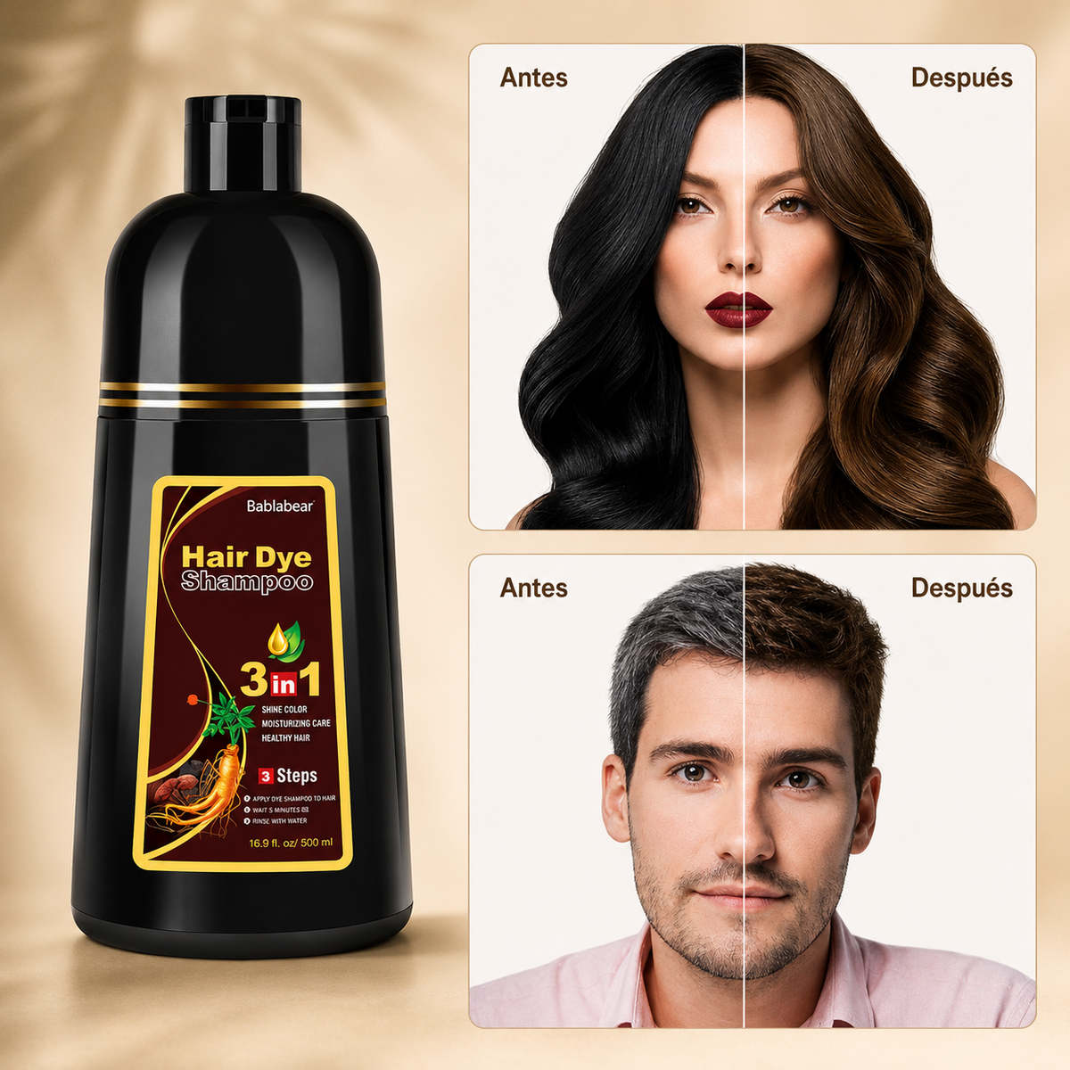 Shampoo Matizador 3 en 1 | Cubre Canas y Renueva tu Color