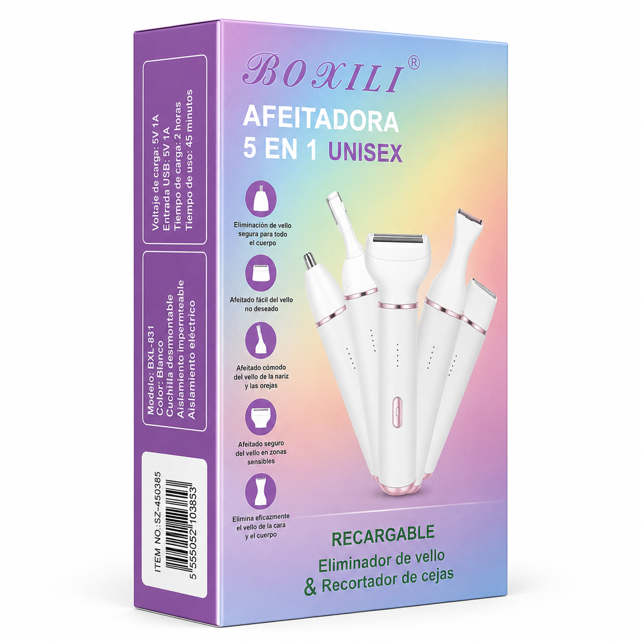 BOXILI - AFEITADORA 5 EN 1 UNISEX