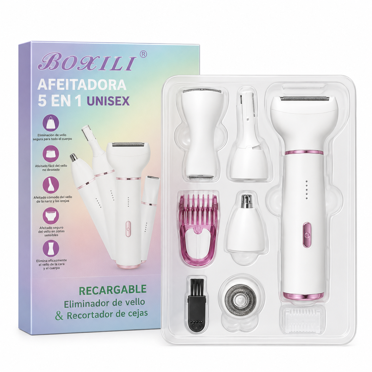 BOXILI - AFEITADORA 5 EN 1 UNISEX