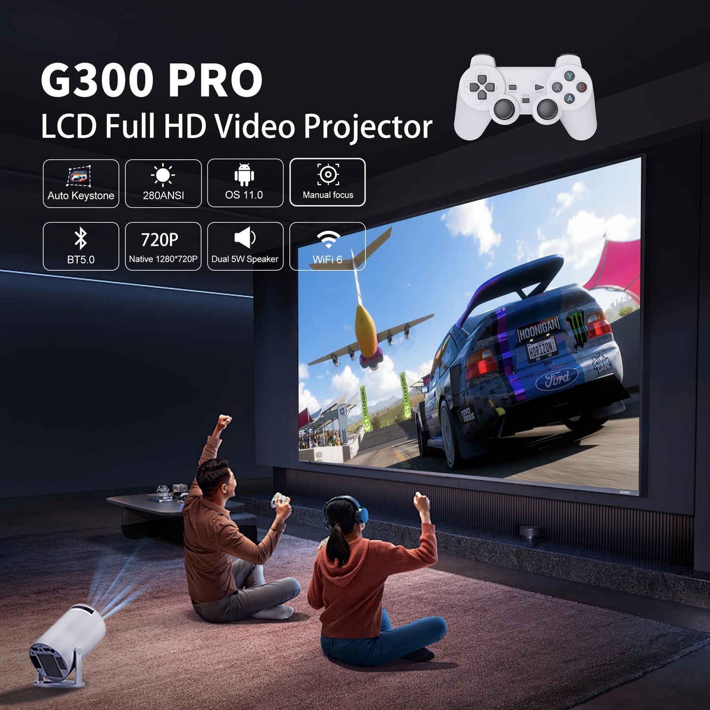 Mini Proyector + GameRetro Topleo
